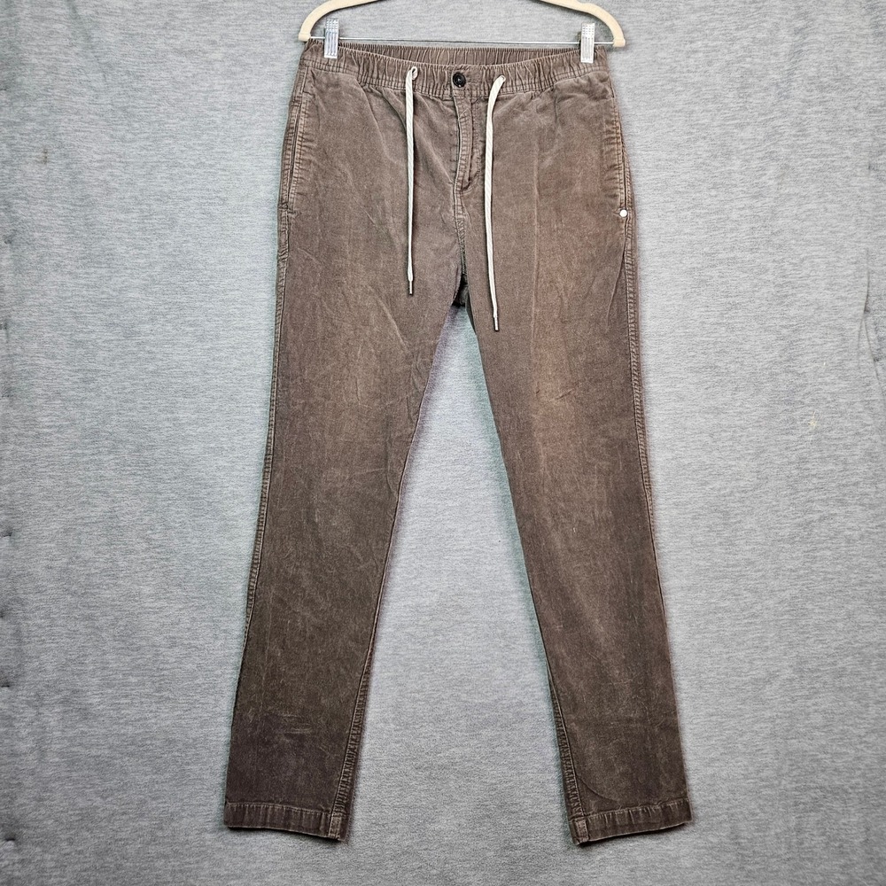 Vuori Mens Corduroy Stretch Drawstring Pants Grey Brown Size M V440